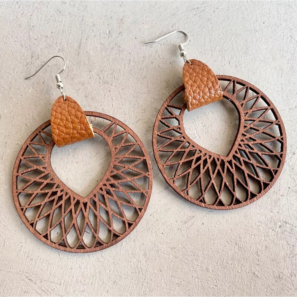 “ Babe Brown” Boho Wooden Earrings